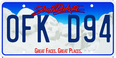 SD license plate 0FKD94