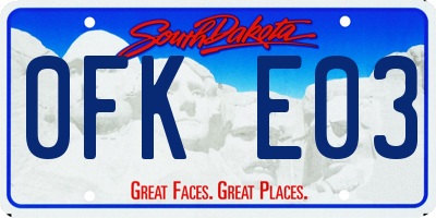 SD license plate 0FKE03