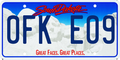 SD license plate 0FKE09