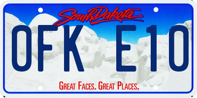 SD license plate 0FKE10