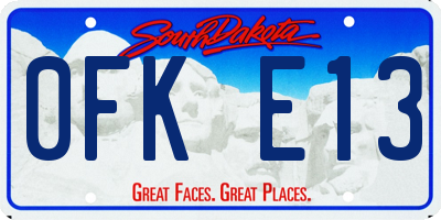 SD license plate 0FKE13