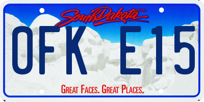 SD license plate 0FKE15