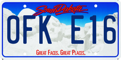 SD license plate 0FKE16