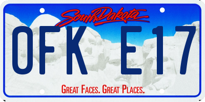 SD license plate 0FKE17
