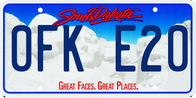SD license plate 0FKE20