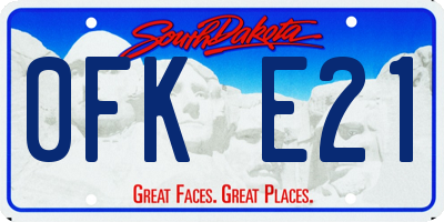 SD license plate 0FKE21