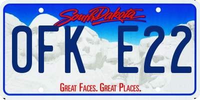 SD license plate 0FKE22