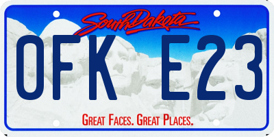 SD license plate 0FKE23