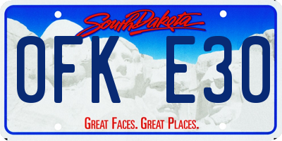 SD license plate 0FKE30