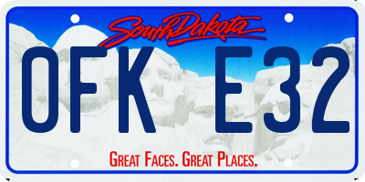 SD license plate 0FKE32