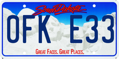 SD license plate 0FKE33