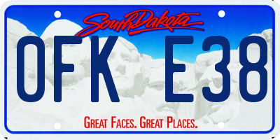 SD license plate 0FKE38
