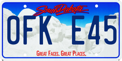 SD license plate 0FKE45