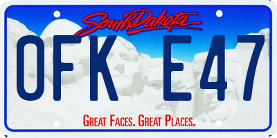 SD license plate 0FKE47