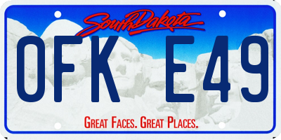 SD license plate 0FKE49
