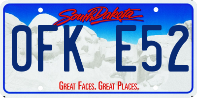 SD license plate 0FKE52