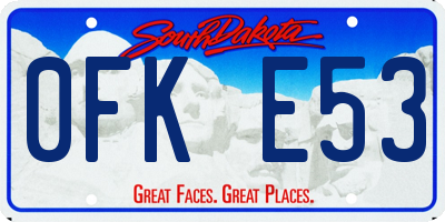SD license plate 0FKE53