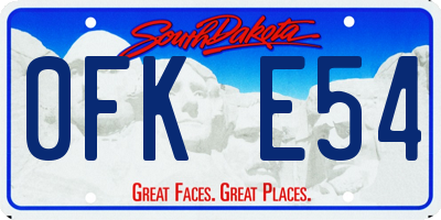 SD license plate 0FKE54