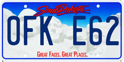 SD license plate 0FKE62