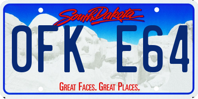 SD license plate 0FKE64