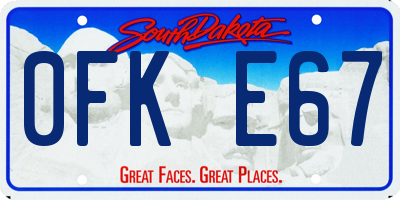SD license plate 0FKE67