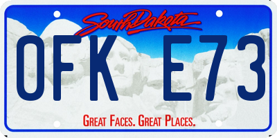 SD license plate 0FKE73