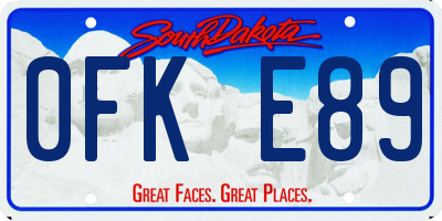 SD license plate 0FKE89