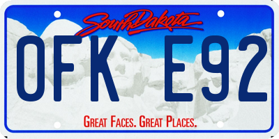 SD license plate 0FKE92
