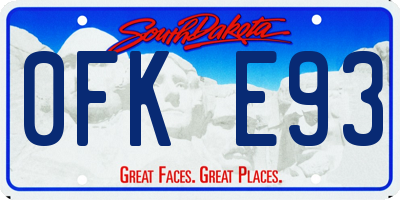 SD license plate 0FKE93