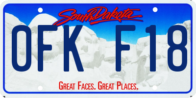 SD license plate 0FKF18