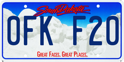 SD license plate 0FKF20