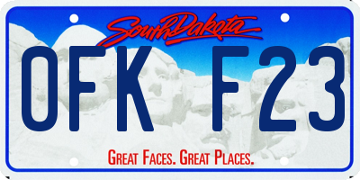 SD license plate 0FKF23