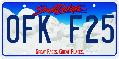 SD license plate 0FKF25