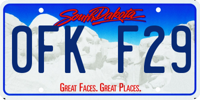 SD license plate 0FKF29