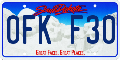 SD license plate 0FKF30