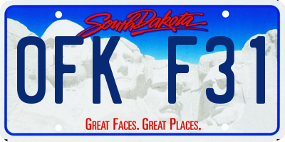 SD license plate 0FKF31