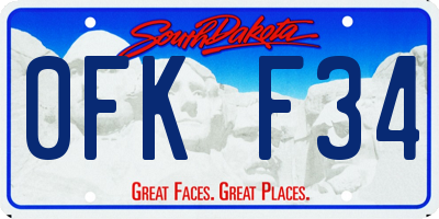 SD license plate 0FKF34
