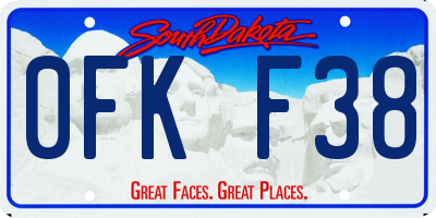 SD license plate 0FKF38