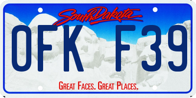 SD license plate 0FKF39