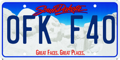SD license plate 0FKF40