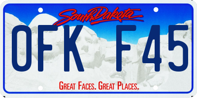 SD license plate 0FKF45