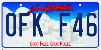 SD license plate 0FKF46