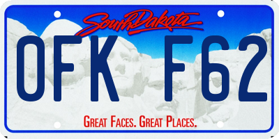 SD license plate 0FKF62