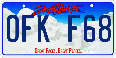 SD license plate 0FKF68