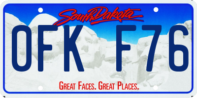 SD license plate 0FKF76