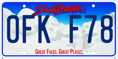 SD license plate 0FKF78