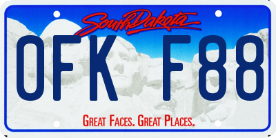 SD license plate 0FKF88