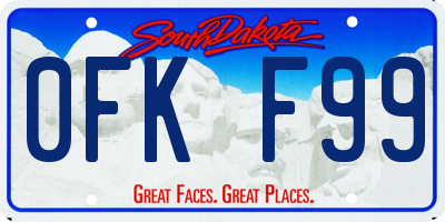 SD license plate 0FKF99