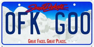 SD license plate 0FKG00