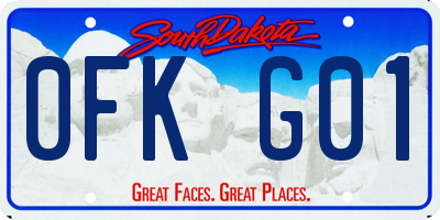 SD license plate 0FKG01